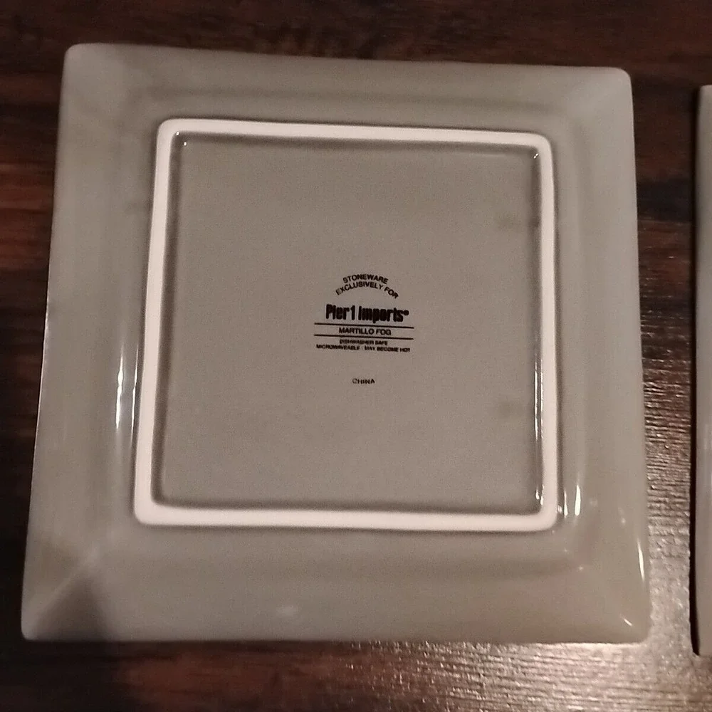Set Of 2 Pier 1 Imports Martillo Fog  Square 7 3/4